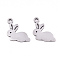 Non-Tarnish 201 Stainless Steel Charms, Laser Cut, Rabbit, Stainless Steel Color, 14.5x13x0.9mm, Hole: 1.8mm
