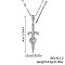 Elegant Vintage Style Brass Clear Cubic Zirconia Heart Sword Pendant Necklaces, Perfect Valentine's Day Gift, Platinum, 15.75 inch(40cm)