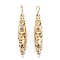 Real 18K Gold Plated Brass Micro Pave Cubic Zirconia Pendants, Long-Lasting Plated, Rice, Colorful, 45.5x7.5x9mm, Hole: 4.5x2.5mm