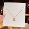 Acrylic with Rhinestone Pendant Necklaces, Stainless Steel Cable Chain Necklaces , Bear,  8.27~19.69 inch(21~50cm)