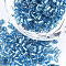 Grade A Glass Seed Beads, Hexagon(Two Cut), Silver Lined, Sky Blue, 1.5~2.5x1.5~2mm, Hole: 0.8mm, about 2100pcs/bag, 450g/bag