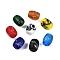 Opaque Handmade Lampwork Beads, Drum, Mixed Color, 14.5-15x11.5-12mm, Hole: 2mm