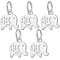 Beebeecraft 1 Box 5Pcs Elephant Pendant Charms Sterling Silver Lucky Elephant Charm with Loop for DIY Necklace Jewelry Making