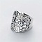 Brass Finger Rings for Women, Flower Pattern, Platinum, US Size 9(18.9mm)
