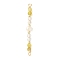 Faceted Round Natural Gold Rutilated Quartz & Yellow Opal & Potato Natural Cultured Freshwater Pearl Beaded Connector Charms, with Copper Wire Loops, Light Gold, 41~43.5x5~5.5x3.8mm, Hole: 1.8mm