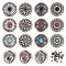 CHGCRAFT 15Styles Turquoise Screw Back Button Flower Indian Head Decorative Buckle with Screws Back Buttons Metal Screw Back Button Retro for DIY Craft Leather Crafts Decoration