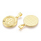Brass Pendants, Cadmium Free & Nickel Free & Lead Free, Twelve Constellations, Flat Round, Real 18K Gold Plated, 24x20.5x2mm, Hole: 3.5x7mm