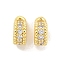 Brass Micro Pave Clear Cubic Zirconia Pendants, Cadmium Free & Nickel Free & Lead Free, Round, Golden, 9.5x3.5x7mm, Hole: 1.6mm