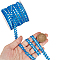 25M Metallic Yarn Lace Ribbons, Jacquard Ribbon, Garment Accessories, Marine Blue, 1/4 inch(8mm)