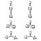 6Pcs 3 Styles 304 Stainless Steel Pendants, Dumbbell Charm, Stainless Steel Color, 20~28x8~10mm, Hole: 6x3mm, 2pcs/style