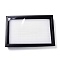 100 Slot Rectangle Cardboard Jewelry Ring Boxes, with Clear PVC Window and White Sponge, Black, 29x19x3.95cm, Inner Diameter: 28x18cm