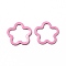 Spray Painted 201 Stainless Steel Linking Rings, Flower, Pearl Pink, 14.5x14x1mm, Inner Diameter: 10x12mm