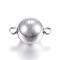 Tarnish Resistant 304 Stainless Steel Magnetic Clasps with Loops, Round, Stainless Steel Color, 22x14mm, Hole: 2.5mm
