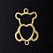 201 Stainless Steel Links connectors, Bear with Heart, Golden, 21x14x1mm, Hole: 1.5mm