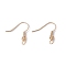 Ion Plating(IP) Brass Round Beaded Earring Hooks, with Horizontal Loop, Cadmium Free & Nickel Free & Lead Free, Real 18K Gold Plated, 21x21x4mm, Hole: 2mm, 20 Gauge, Pin: 0.8mm