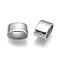 Non-Tarnish 304 Stainless Steel Slide Charms/Slider Beads, For Leather Cord Bracelets Making, Rectangle, Stainless Steel Color, 8x12.5x8mm, Hole: 10.5x5.5mm