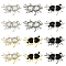 12Pcs 6 Styles Alloy Connector Charms, Melting Heart Links with Glass, Mixed Color, 24x40x6mm, Hole: 2.6x2mm and 2.6x2.8mm, 2pcs/style