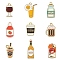 45pcs 9 styles Alloy Enamel Pendants, Cadmium Free & Nickel Free & Lead Free, Drinks, Light Gold, Mixed Color, 16~27x8~13x1~2mm, Hole: 2mm, 5pcs/style