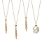 3Pcs Brass Braided Macrame Pouch Empty Stone Holder for Pendant Necklaces Making, with 304 Stainless Steel Findings, Nets Necklace, Golden, 10-5/8 inch(27cm)