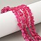 Dyed Natural Malaysia Jade Star Beads Strands, Cerise, 7.5x8x4.5mm, Hole: 0.8mm, about 55~59pcs/strand, 15.16''~15.55''(38.5~39.2cm)