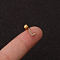 316L Surgical Stainless Steel Micro Pave Clear Cubic Zirconia Cartilage Earrings, Golden, Letter L, 6mm, Pin: 1.2mm
