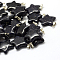 Star Synthetic Blue Goldstone Pendants, with Platinum Tone Brass Findings, 22~23x20~24x5~7mm, Hole: 2x7mm