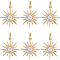 Brass Micro Pave Clear Cubic Zirconia Solar Eclipse Pendants, with Jump Rings, Nickel Free, Sun, Real 18K Gold Plated, 16.5x14.5x2.5mm, Hole: 3.3mm, 6pcs/box