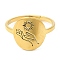 304 Stainless Steel Adjustable Rings, Sun & Hands, Golden, US Size 6(16.5mm)