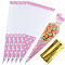 100Pcs OPP Christmas Candy Bags, Polka Dot Triangle Candy Pouches, Pearl Pink, 36.3x17.8x0.02cm