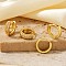 Brass Pave Clear Cubic Zirconia Hoop Earring Sets, European and American Fashion Ear Jewelry, Golden, 12x3~5mm