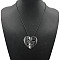 Alloy Pendant Necklace Round Heart Love Flower Fish Pendant Necklace, Silver