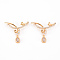 Brass Micro Pave Clear Cubic Zirconia Links Connectors, Nickel Free, Real 18K Gold Plated, 25x27x6mm, Hole: 1.2mm