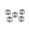 202 Stainless Steel Beads, with Rubber Inside, Slider Beads, Rondelle, Stainless Steel Color, 6x3mm, Hole: 2.5mm, Rubber Hole: 1.5mm