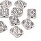 Tibetan Style Alloy Beads, Rectangle with Flower, Cadmium Free & Nickel Free & Lead Free, Antique Silver, 12x10x3mm, Hole: 1.5mm
