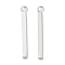 Non-Tarnish 304 Stainless Steel Pendants, Bar Charm, Stainless Steel Color, 23x2x2mm, Hole: 1.8mm