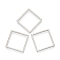 Tarnish Resistant 304 Stainless Steel Linking Rings, Square, Stainless Steel Color, 20x20x1mm, Inner Measure: 17.5x17.5mm