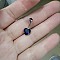 316L Surgical Stainless Steel Belly Rings, with Cubic Zirconia, Stainless Steel Color, Blue, 23x8mm