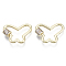 Brass Micro Pave Cubic Zirconia Screw Carabiner Lock Charms, for Necklaces Making, Butterfly, Nickel Free, Real 18K Gold Plated, Lilac, 17.5x23x2mm, Screw: 5x5.5mm