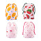 40Pcs 4 Style Plastic Storage Bag, Drawstring Bag, Frosted, Rectangle with Pattern, Mixed Color, 10pcs/style