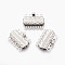 Tarnish Resistant 201 Stainless Steel Multi-Strand Box Clasps, Rectangle, Stainless Steel Color, 19.5x14.3x2.5mm, Hole: 1.2mm
