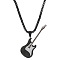 Stainless Steel Pendant Necklaces, Guitar, Black, 23.62 inch(60cm)