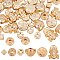 36Pcs 6 Style Alloy Beads, Mixed Shapes, Golden, 6pcs/style