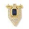 Brass Micro Pave Colorful Cubic Zirconia Pendants, Virgin Mary Flag Charms, Real 14K Gold Plated, 28x20.5x3.5mm, Hole: 1.2mm
