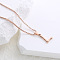 Stainless Steel Letter Pendant Necklaces for Women Men, Rose Gold, Letter L