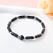 Natural Snowflake Obsidian Stretch Bracelet, 7-1/8 inch(18cm)