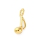 304 Stainless Steel Pendants, Real 18K Gold Plated, Musical Note, 22x6.5x9.5mm, Hole: 4.5mm