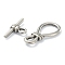 Non-Tarnish 304 Stainless Steel Toggle Clasps, Stainless Steel Color, Bar: 26x13.5x4.5mm, hole: 4x3mm, Clasp: 34x17x4mm, small inner diameter: 5.5x4.5mm, big inner diameter: 17x11.5mm