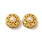 Rack Plating Hollow Brass Cubic Zirconia Beads, with ABS Imitation Pearl, Flower, Long-Lasting Plated, Matte Gold Color, 11x6mm, Hole: 1.7mm