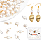 40Pcs 2 Styles Natural Cultured Freshwater Pearl Connector Charms, Nuggets Links with 304 Stainless Steel Loops, Golden & Stainless Steel Color, 13~14x6.5~8x4~5.5mm, Hole: 1.5~2.5mm, 20pcs/style