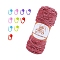 Wool Chunky Chenille Yarn, for Weaving, Knitting & Crochet, with Locking Stitch Marker, Pale Violet Red, 3mm, about 131.23 Yards(120m)/Skein
